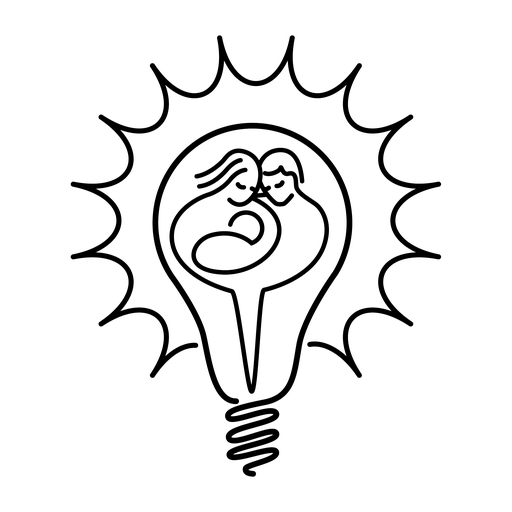 Born Again Perinatal — family in a lightbulb logo